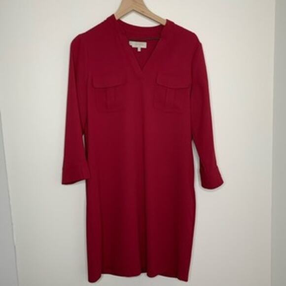 Hobbs London Katelena Mini Shift Tunic Crimson Red Dress Womens Size 8 - Picture 3 of 16